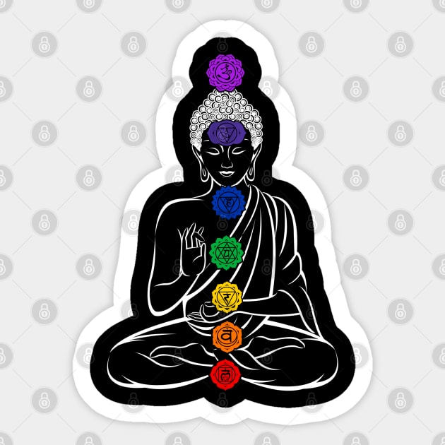 Buddha 7 Chakras Meditation Sticker by Nirvanax Studio